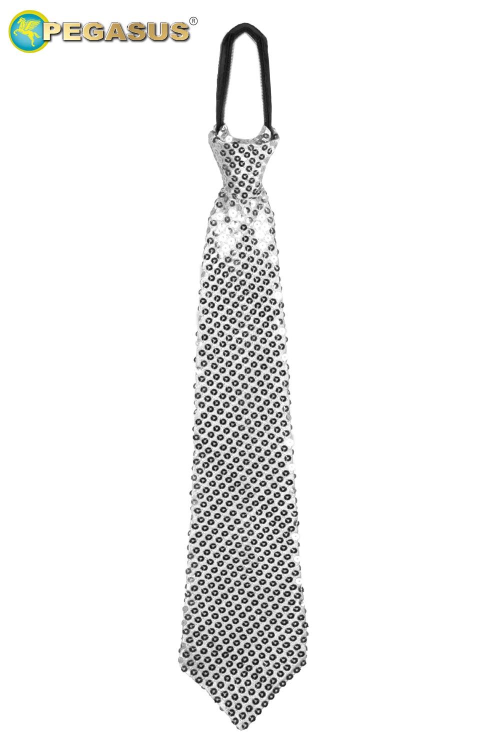 CRAVATTA PAILLETTES ARGENTO ADULTO